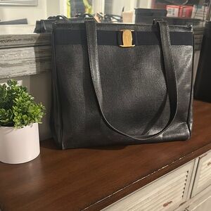 Salvatore Ferragamo Black Tote Bag